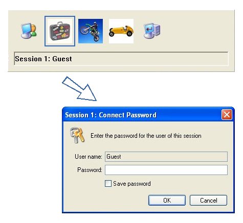 Direct User Switching Task Screenshot